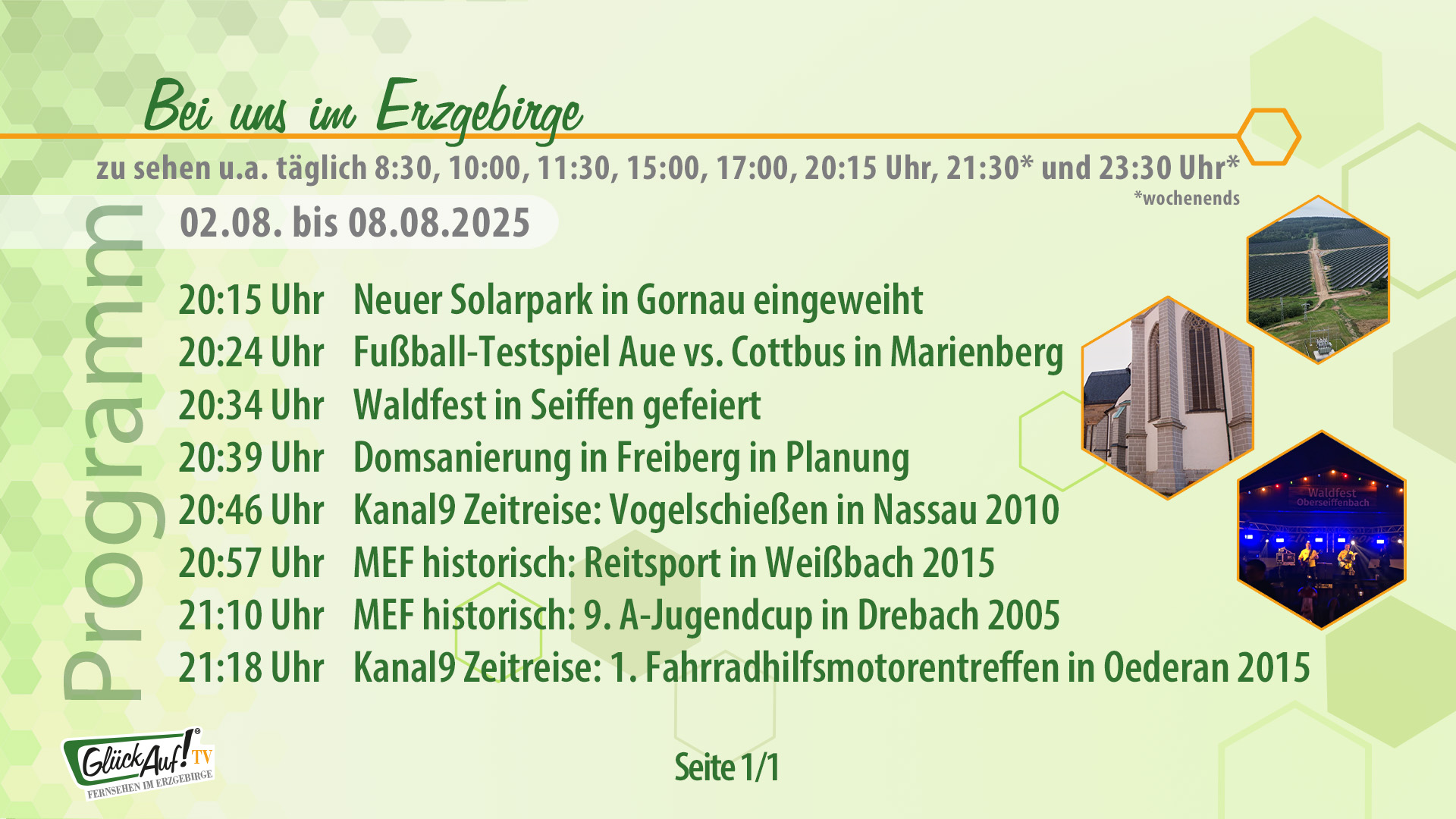 Bei uns im Erzgebirge für die Woche vom 02.08. bis 08.08.2025 Bei uns im Erzgebirge für die Woche vom 02.08. bis 08.08.2025