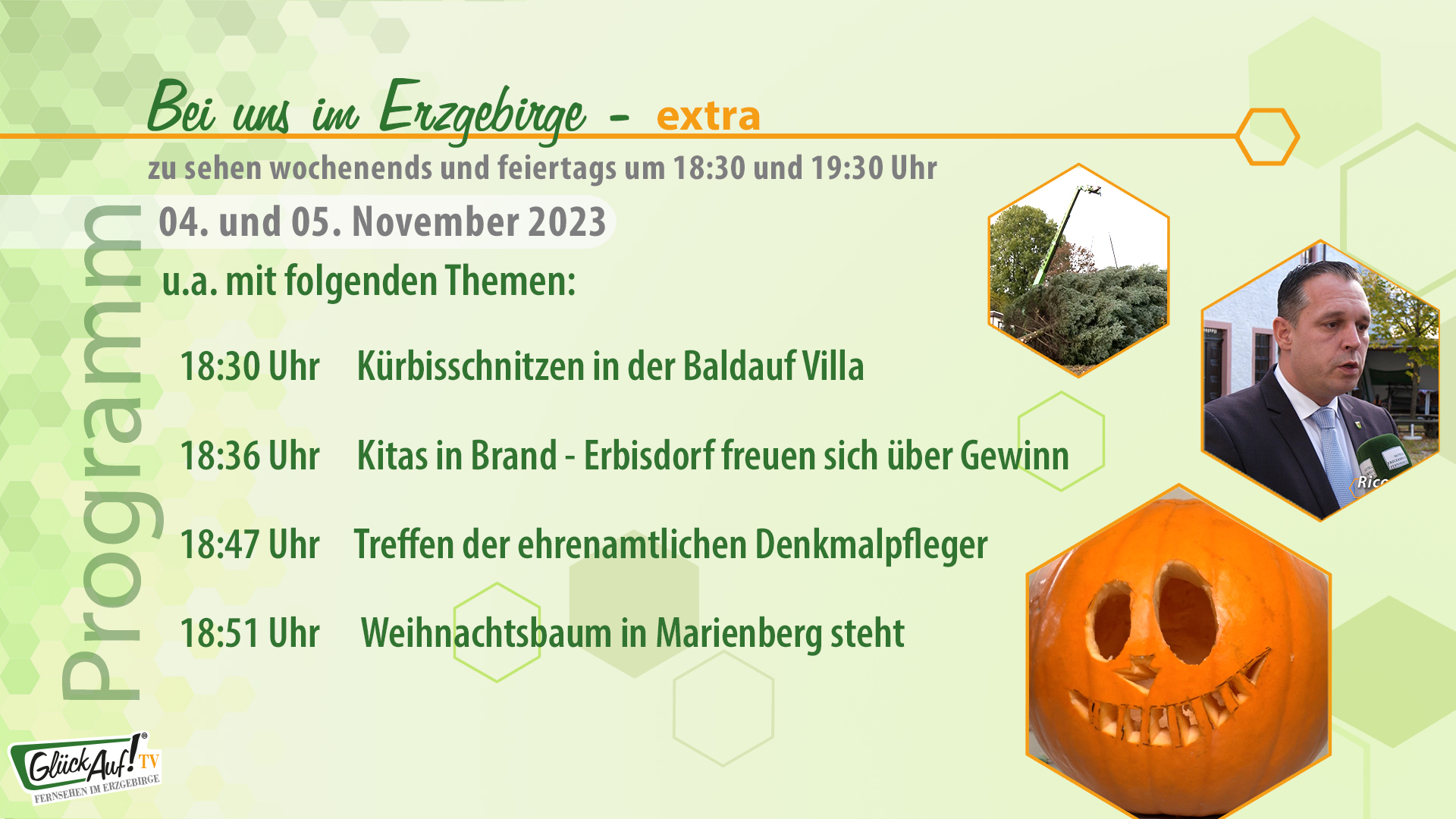 Bei uns im Erzgebirge - extra für das Wochenende der 44. Kalenderwoche 2023 Bei uns im Erzgebirge - extra für das Wochenende der 44. Kalenderwoche 2023